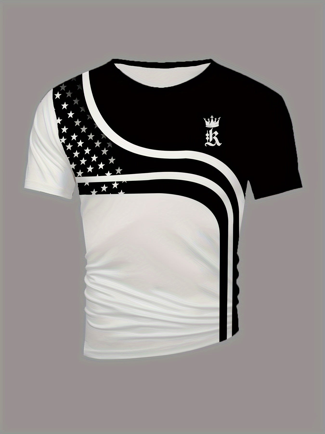 Мужская винтажная футболка Poker King красно-белого цвета с блоками, уличный стиль Y2K, полиэстер