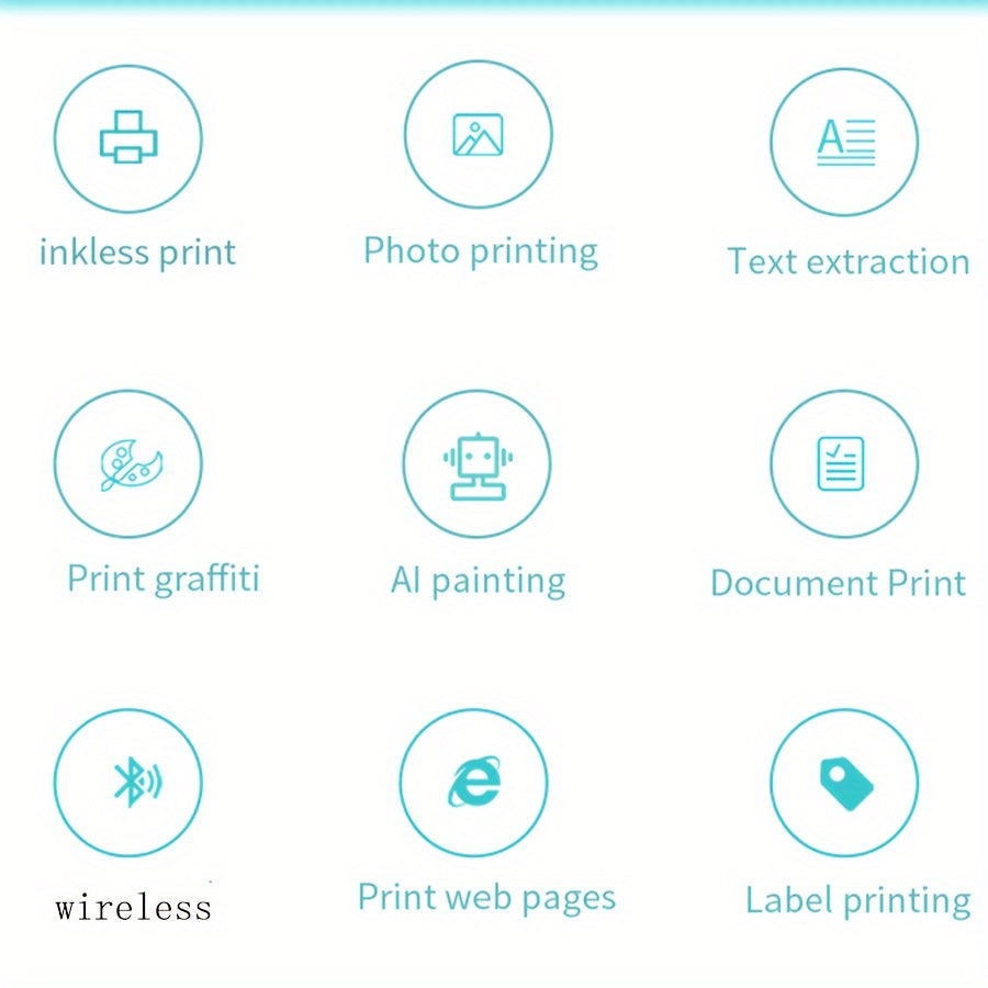 Портативный мини термопринтер с USB зарядкой, однопользовательская функция, настольная печать этикеток, беспроводное соединение и монохромный вывод.