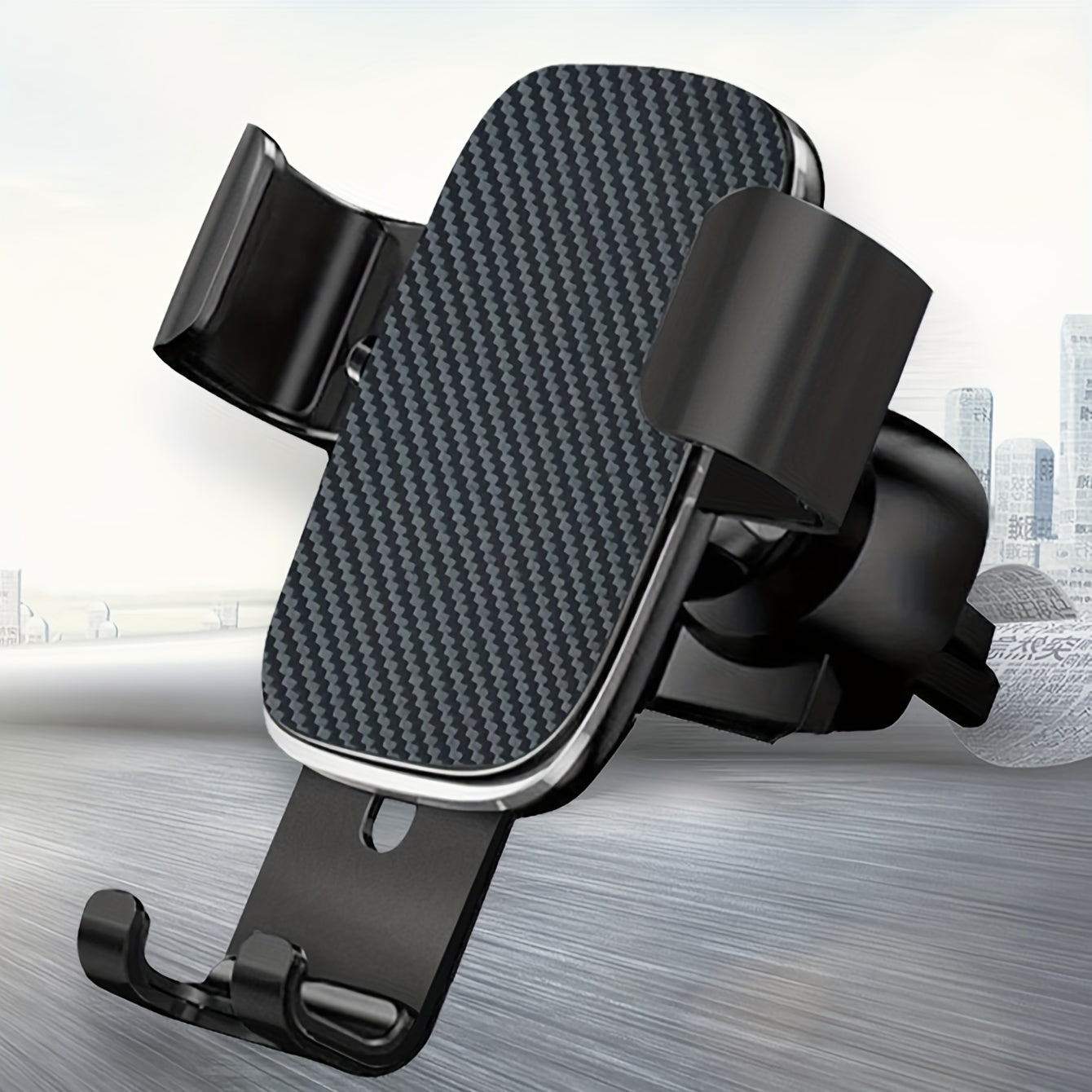Car Air Outlet Mobile Phone Holder Carbon Fiber Panel Durable Stable