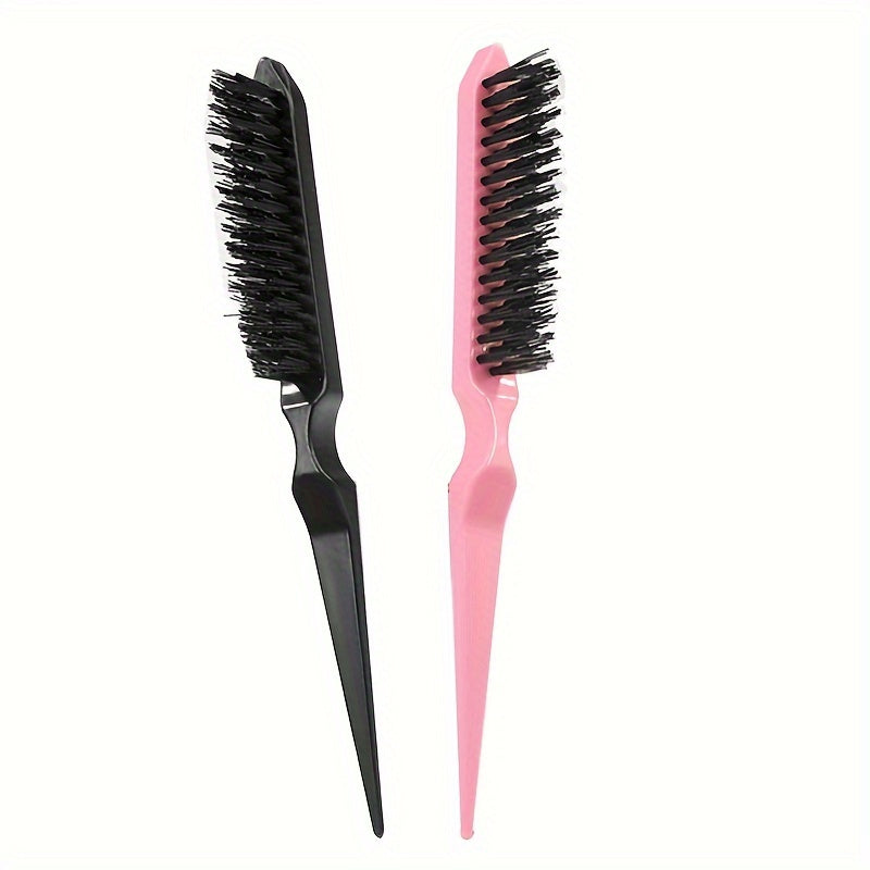 Peine de plástico para cabello, herramienta de peinado con fila triple para uso en barberías y salones