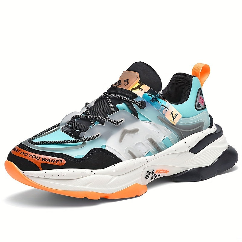 Men's Fabric Chunky Sneakers for Running Basketball and Workouts Breathable Shock Absorbing