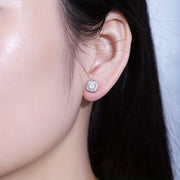 Sterling Silver Jewelry Set with Moissanite Earrings Necklace and Ring in Multiple Colors