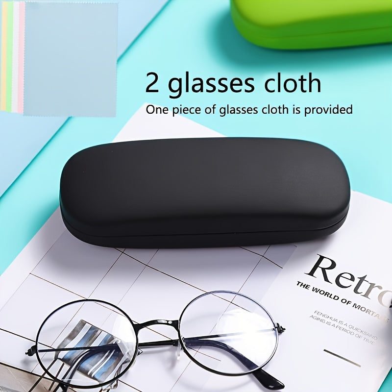3-Piece Eyewear Accessories Set with Portable Glasses Case and Cloths for Men and Women