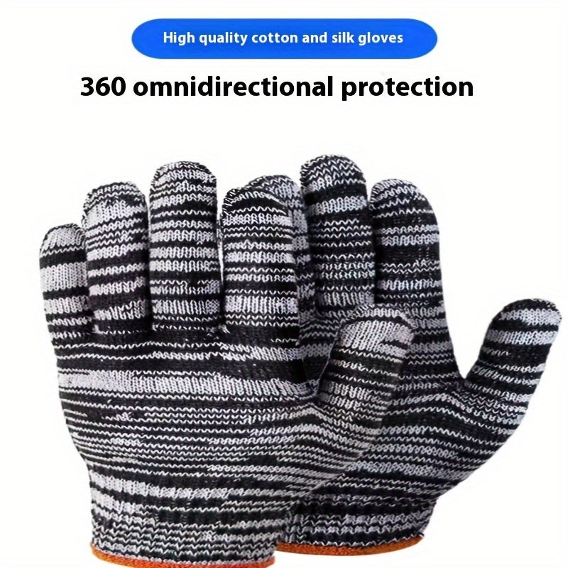 12 Pairs Breathable Thin Abrasion-Resistant Work Gloves for Gardening