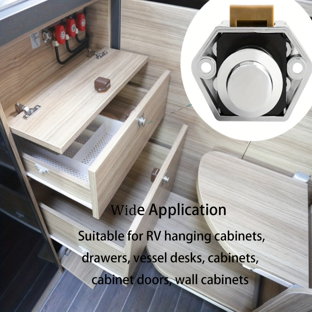 5 Pack RV Push Button Cabinet Locks Keyless Mortise Latches for RVs Boats Camper Travel Trailers