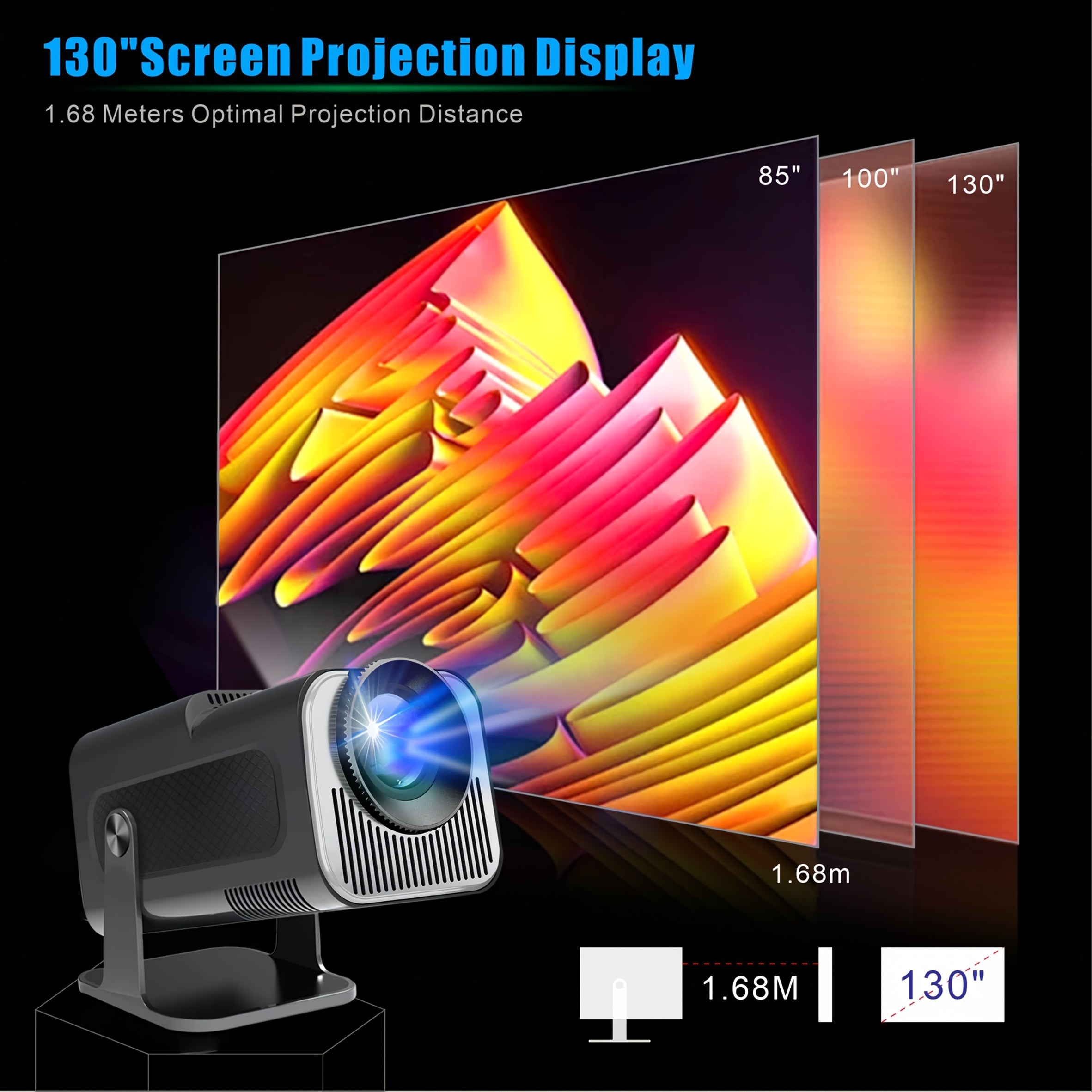 Mini Portable Projector 3D-Ready Home Theater Conference Teaching 200Lumen