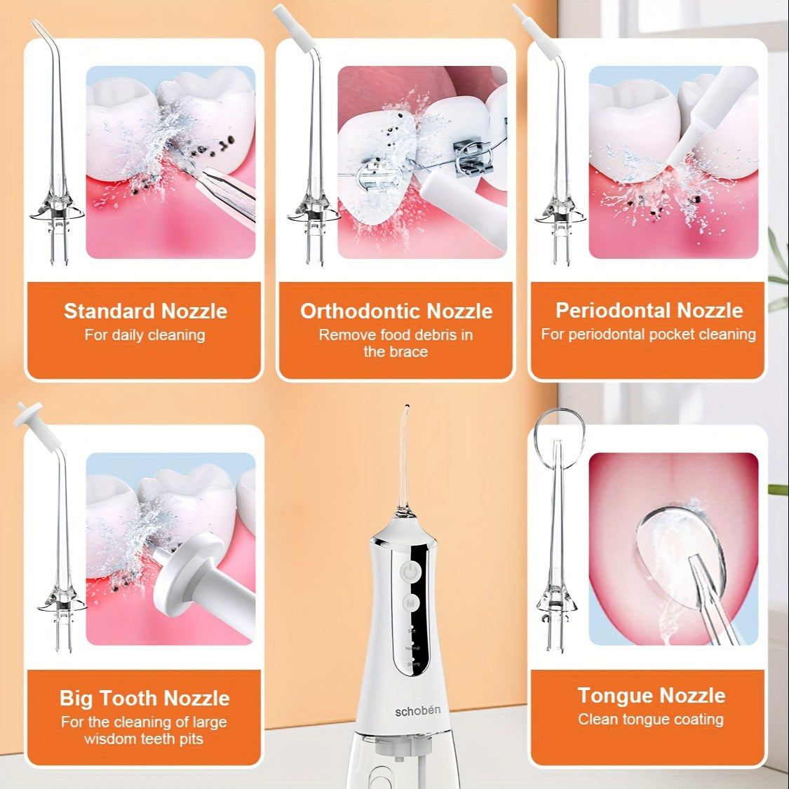 Cordless Dental Water Flosser Portable Rechargeable Oral Irrigator