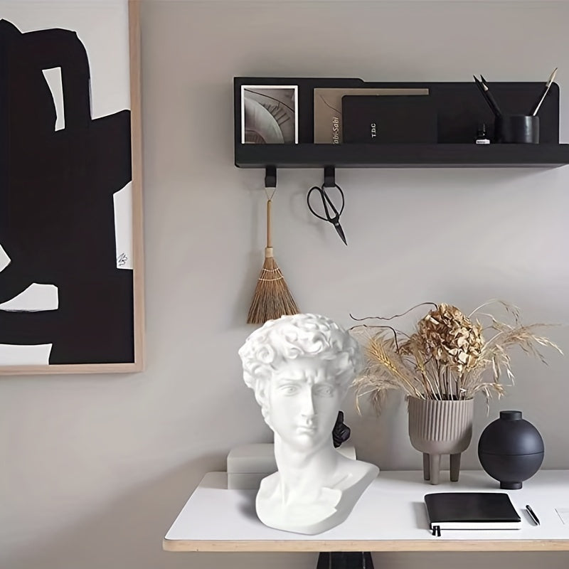White Resin Greek Bust Sculpture 7cm Decorative Home Office Collection