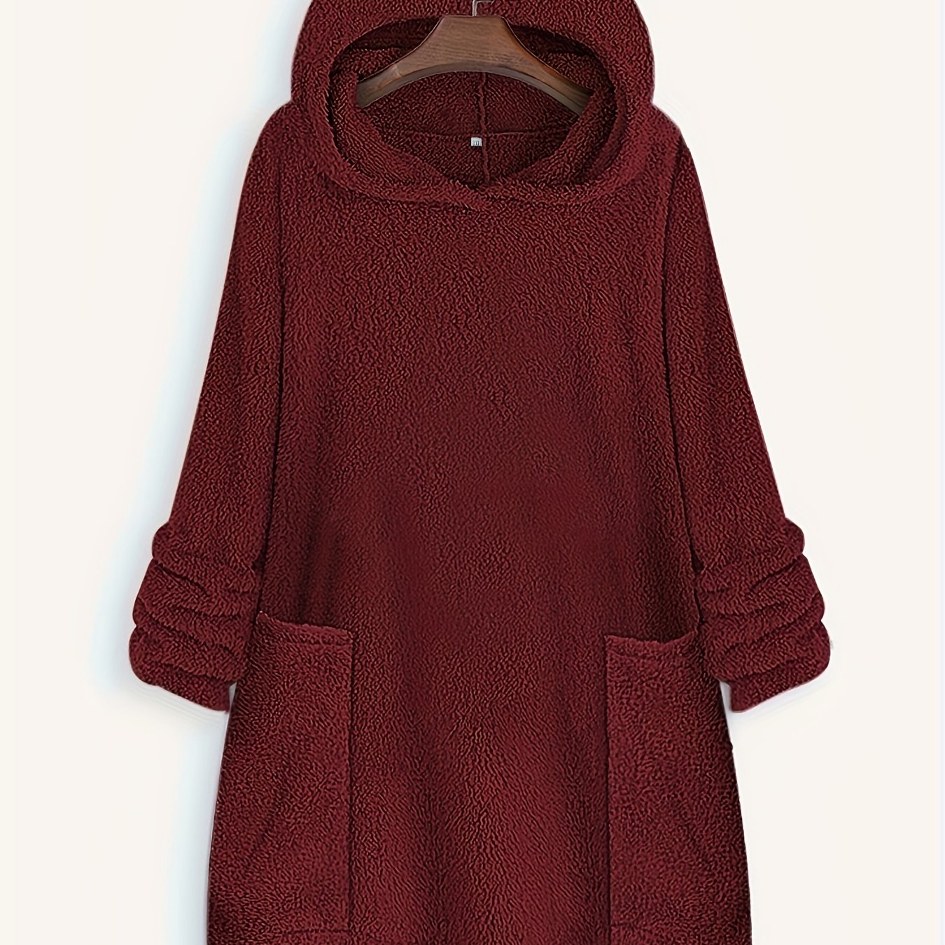 Plus Size Women's Fleece Hoodie Sweatshirt with Pockets and Long Sleeves