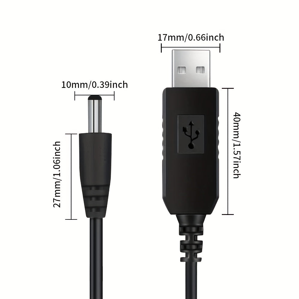 TISHRIC cable convertidor de corriente USB DC 5V a 12V/9V con conector de 2.1x5.5mm