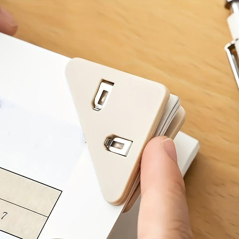 10pcs Plastic Office Triangle Book Clips File Folder Organizer Anti-Roll Office Supplies