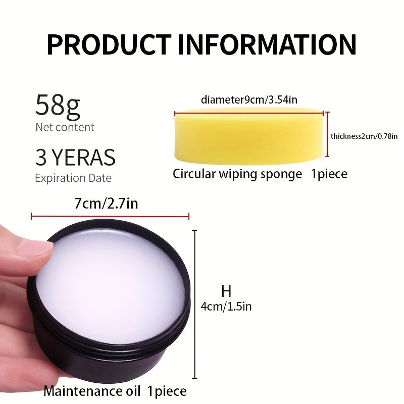 Leather Care Set with Oil and Sponge for Shoes and Furniture