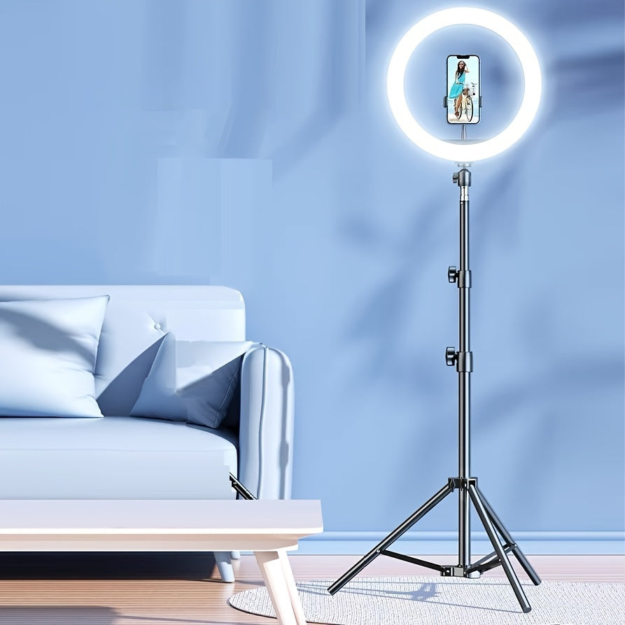 Fotografiya va videografiya uchun 13 dyuymli LED to'ldirish chirog'i bilan 1.7m pol stendi