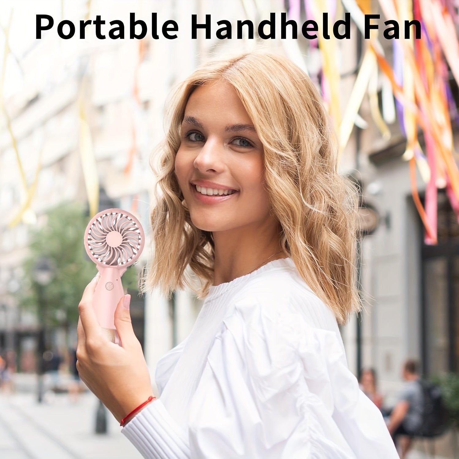 Kuchli shamolli USB qayta zaryadlanadigan qoʻl fan, ichki/ tashqi foydalanish, sayohat va yozgi kontsertlar uchun ideal.