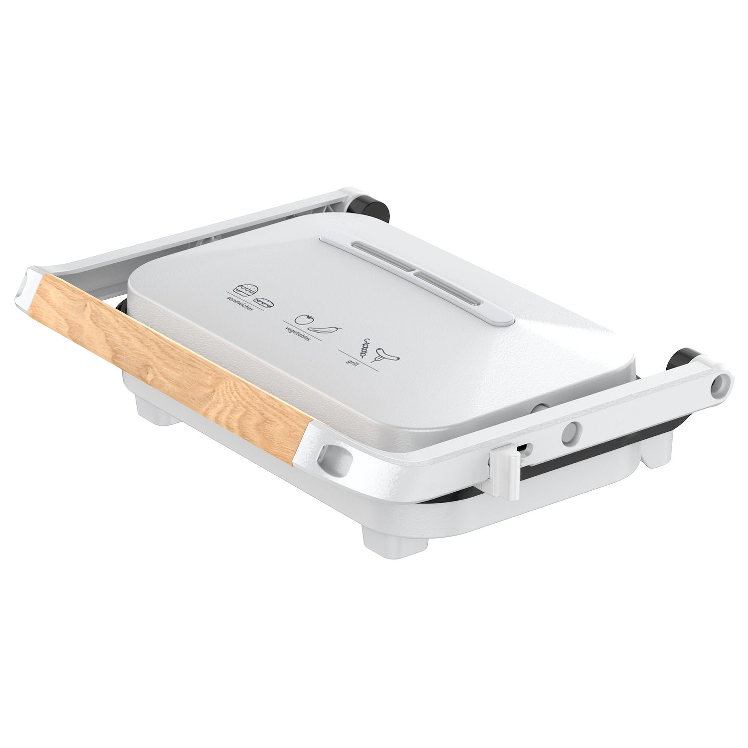 Антипригарный контактный гриль и пресс для панини с запирающейся крышкой, квадрат 25 см, регулируемая температура