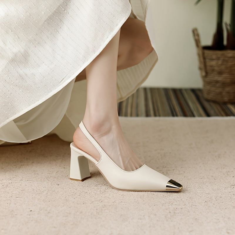 Women's White Synthetic Square Toe Block Heels Dress Shoes for Weddings