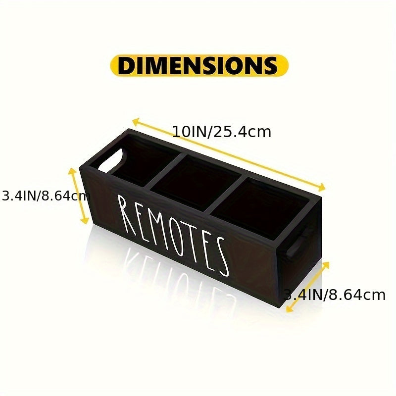 Caja organizadora de control remoto de madera con compartimentos múltiples para controles de TV, suministros de oficina y papelería