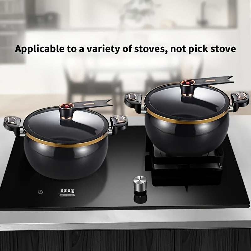 8L Cast Iron Cookware Large Capacity Non-Stick Pot for Stews Soups Gas and Induction Stoves