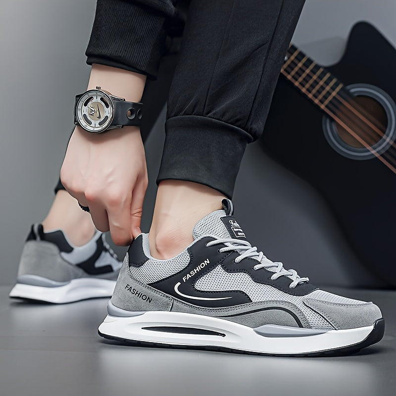 Men's Casual Sneakers Breathable Mesh Lace-Up Low Top Running Shoes