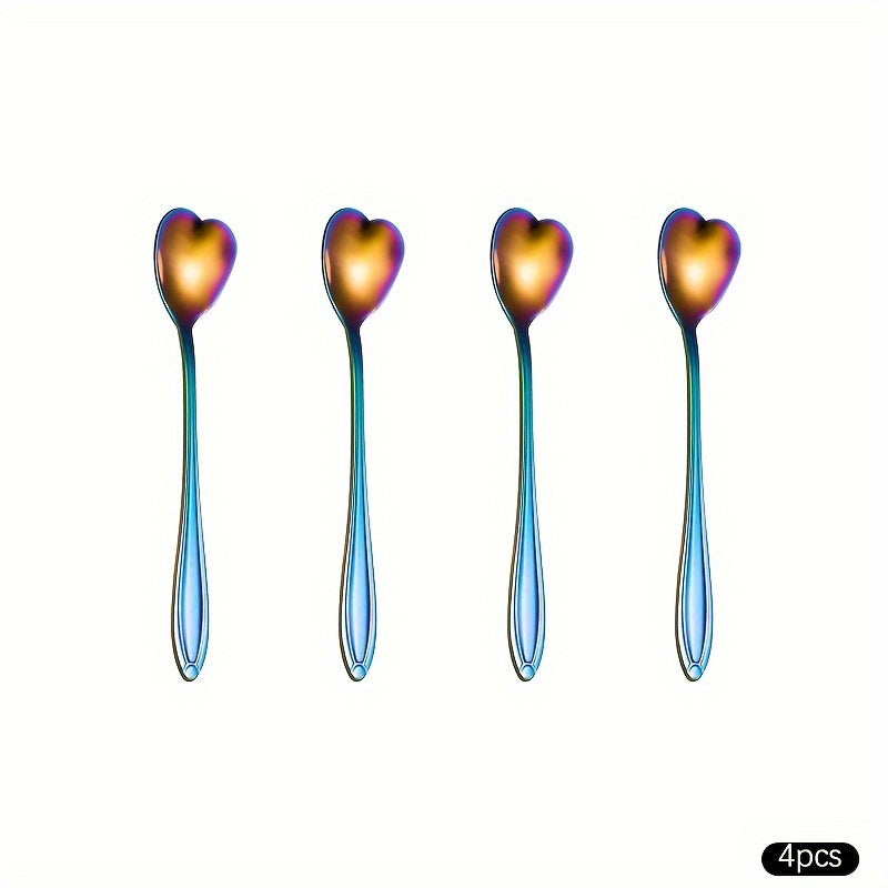 Valentine's Day Couple Love Ice Spoon Set Stainless Steel 4 or 8 Piece Kitchen Utensils