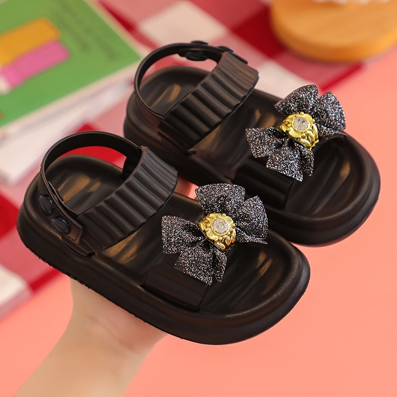 Girls' Bowknot Sandals Low Top EVA Open Toe Indoor Outdoor
