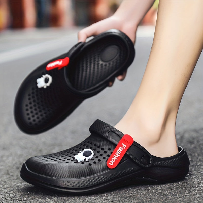 Women’s Hollow Out Flat Clogs, Adjustable Strap Non Slip Beach Sandals