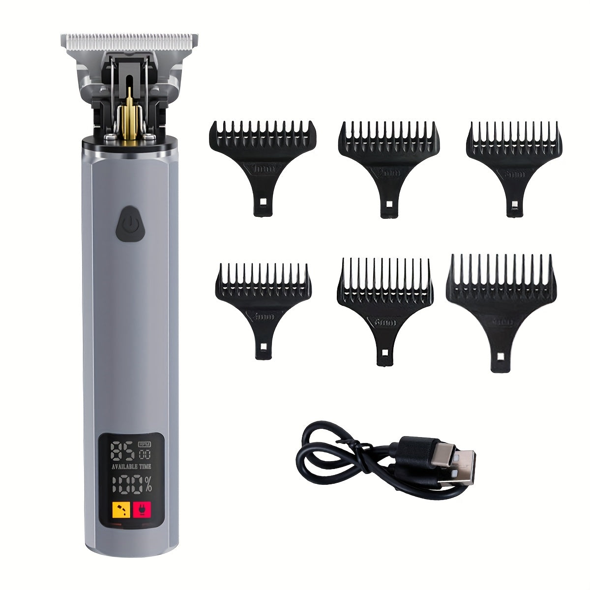 Men's Electric Hair Clipper with LED Display 3-Speed USB Rechargeable Grooming