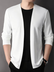 Men's Slim Fit Knitted Cardigan Long Sleeve Solid Casual Fall Polyester