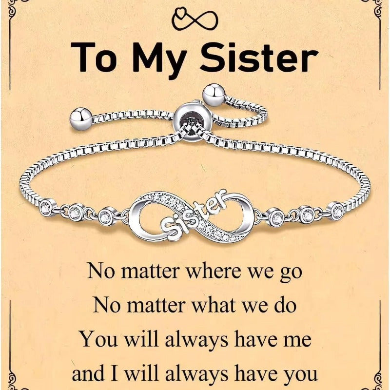 Women’s Adjustable Infinity Symbol Bracelet Alloy Minimalist Zirconia Jewelry