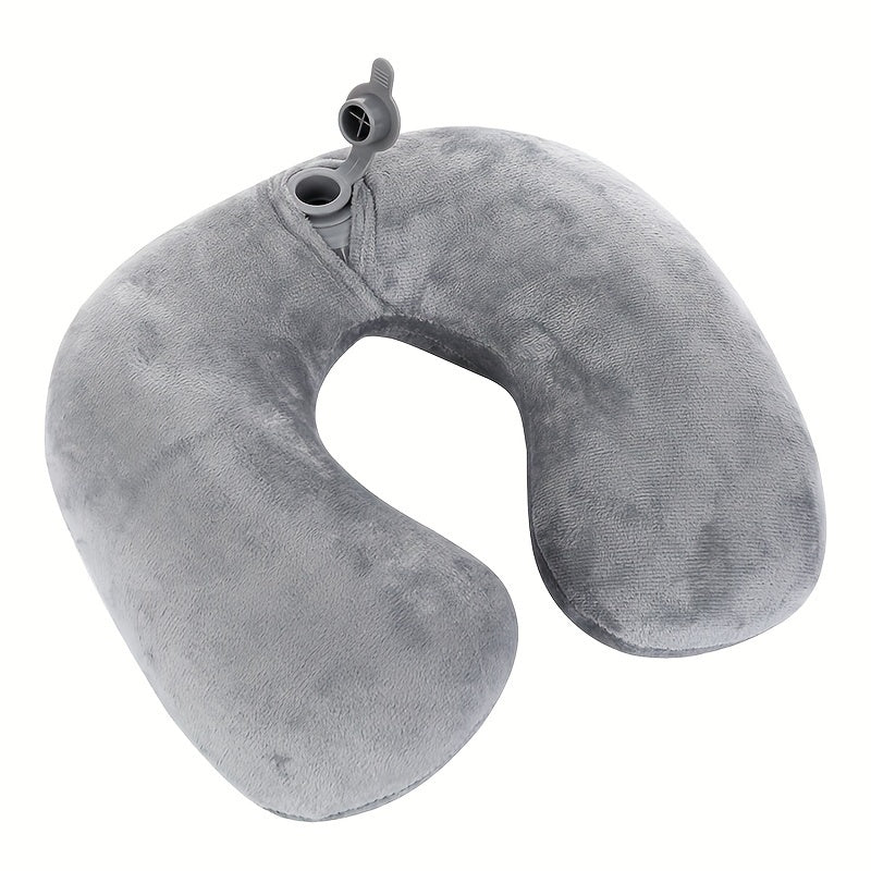 Inflatable U-Shaped Neck Pillow for Travel and Napping with Cute Design