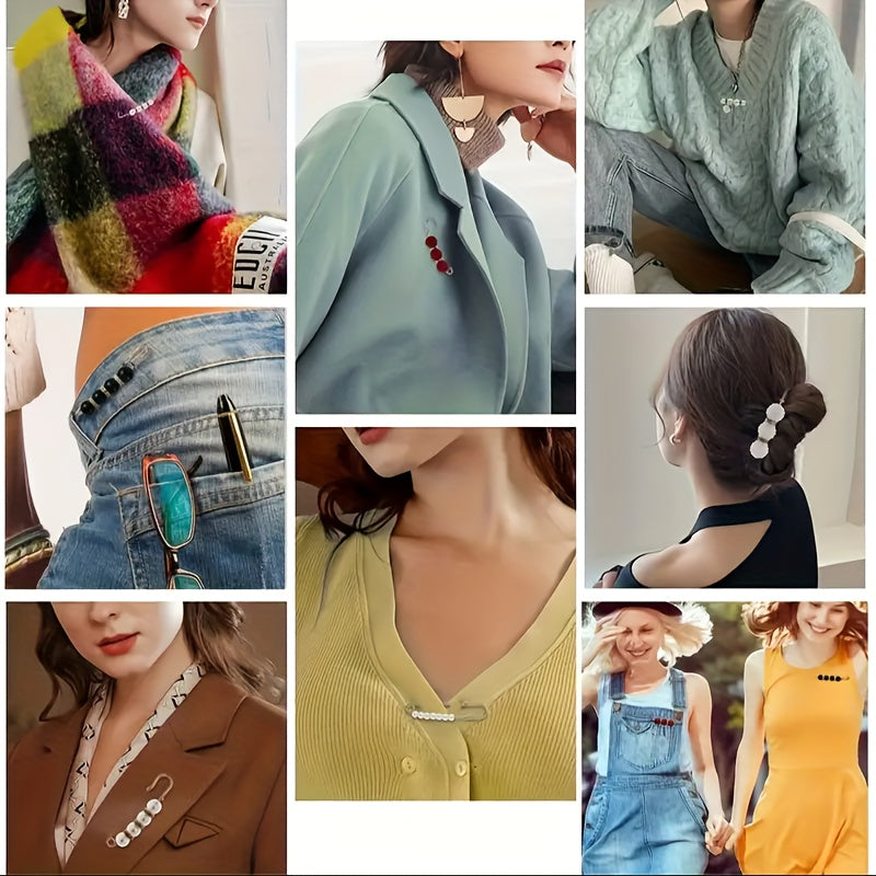 Set of 14 Elegant Alloy Brooch Pins Minimalist Irregular-Shaped Fashion Accessories Safety Pins for Clothing Hats