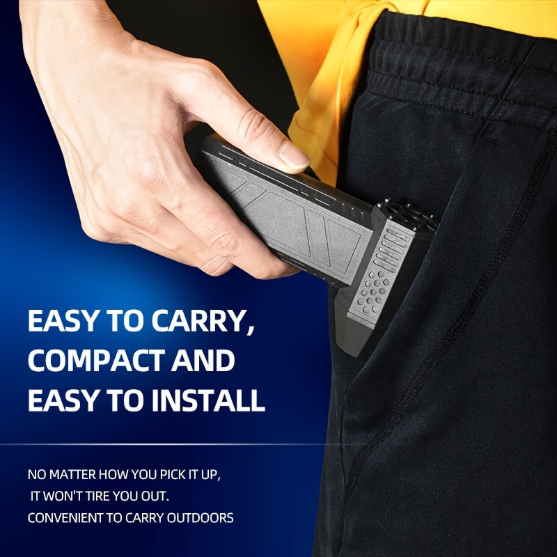 Портативный ручной вентилятор с мотором 130 000 об/мин и корпусом из углеродного волокна с встроенным фонариком