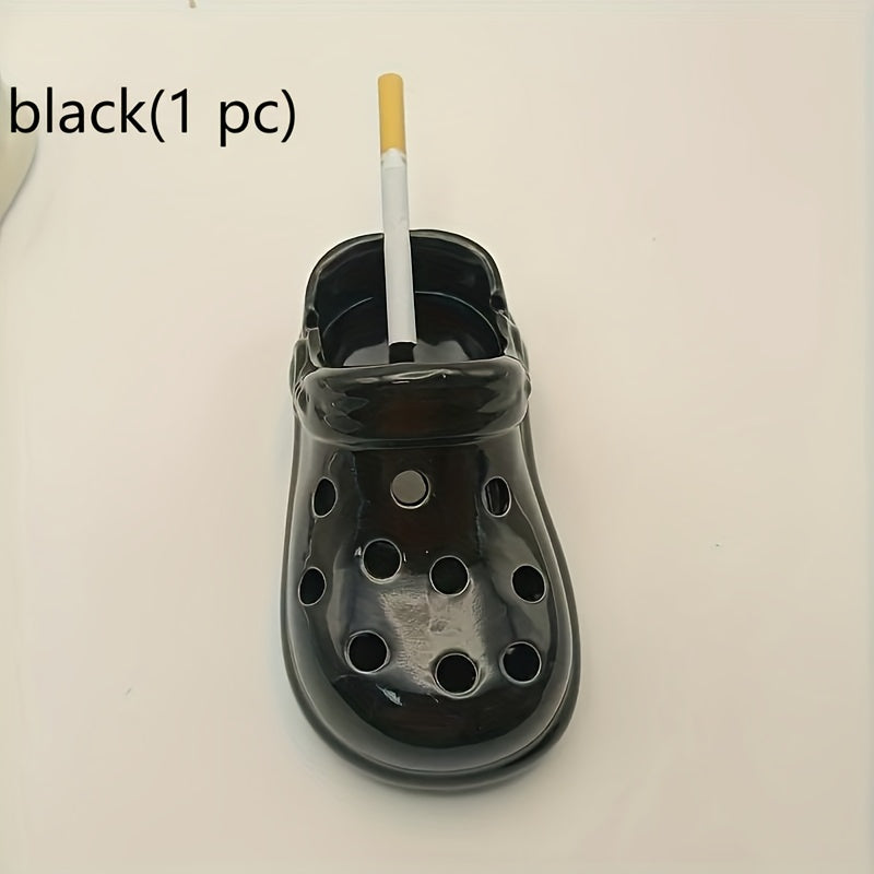 Ceramic Crocodile Shoe Ashtray Oval Desktop Decor for Home Office Hotel