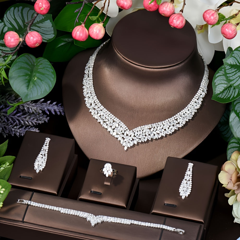 Set of 4 Elegant Luxury Jewelry Sets for Middle Eastern Bridal Wear