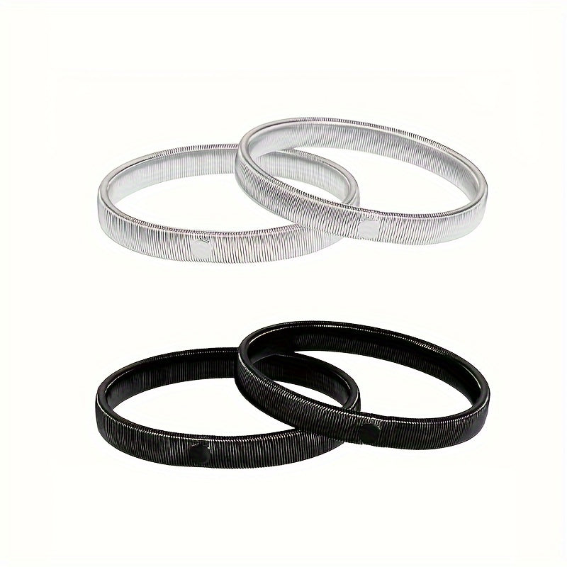 Set of 4 Non-Slip Metal Shirt Sleeve Holders Comfortable Armbands for Long Sleeves