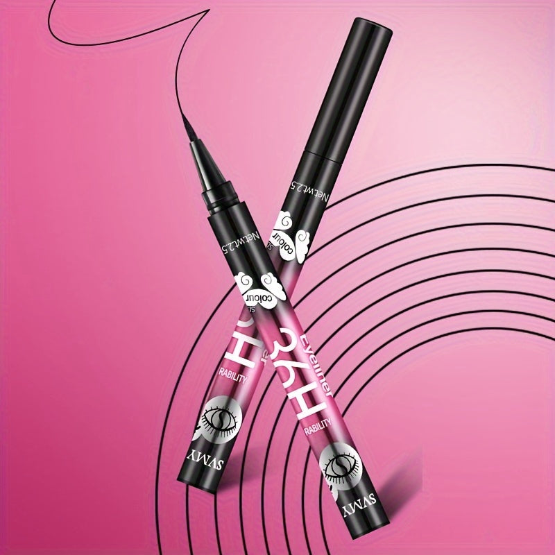 12pcs Extra Slim Black Waterproof Liquid Eyeliner Long Lasting Set