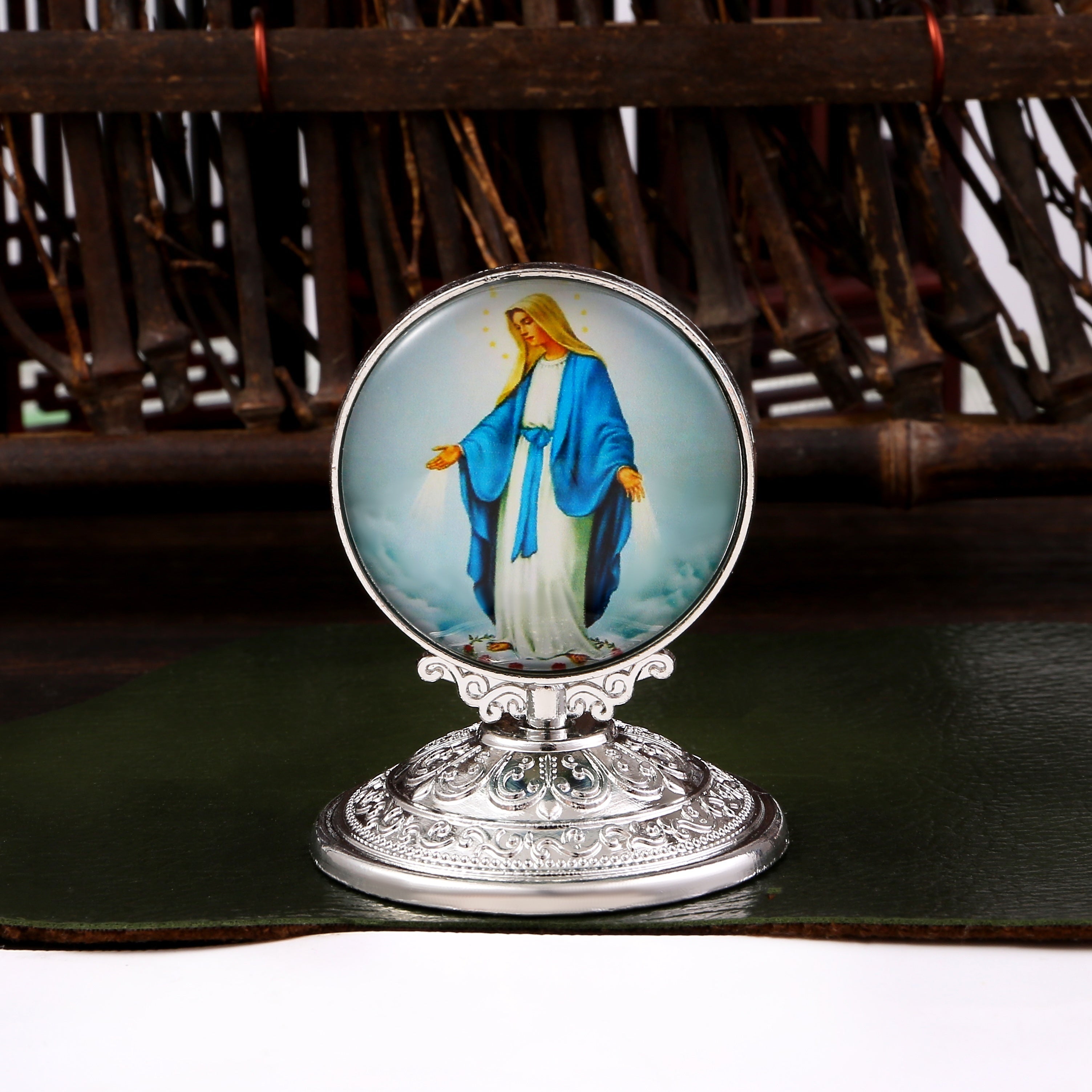 Religious Decor Virgin Mary Figurine Antique Church Zinc Alloy Home Ornament