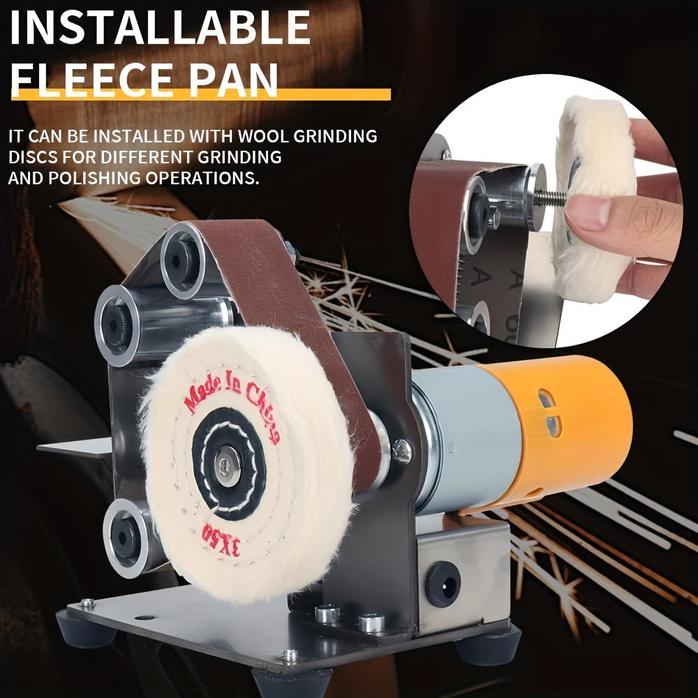 Electric Mini Belt Sander 7 Speeds 220V for Metal Wood Polishing Rust Removal