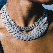 Icy 3-Row Rhinestone Cuban Link Chain Necklace for Men Edgy Hip Hop Jewelry