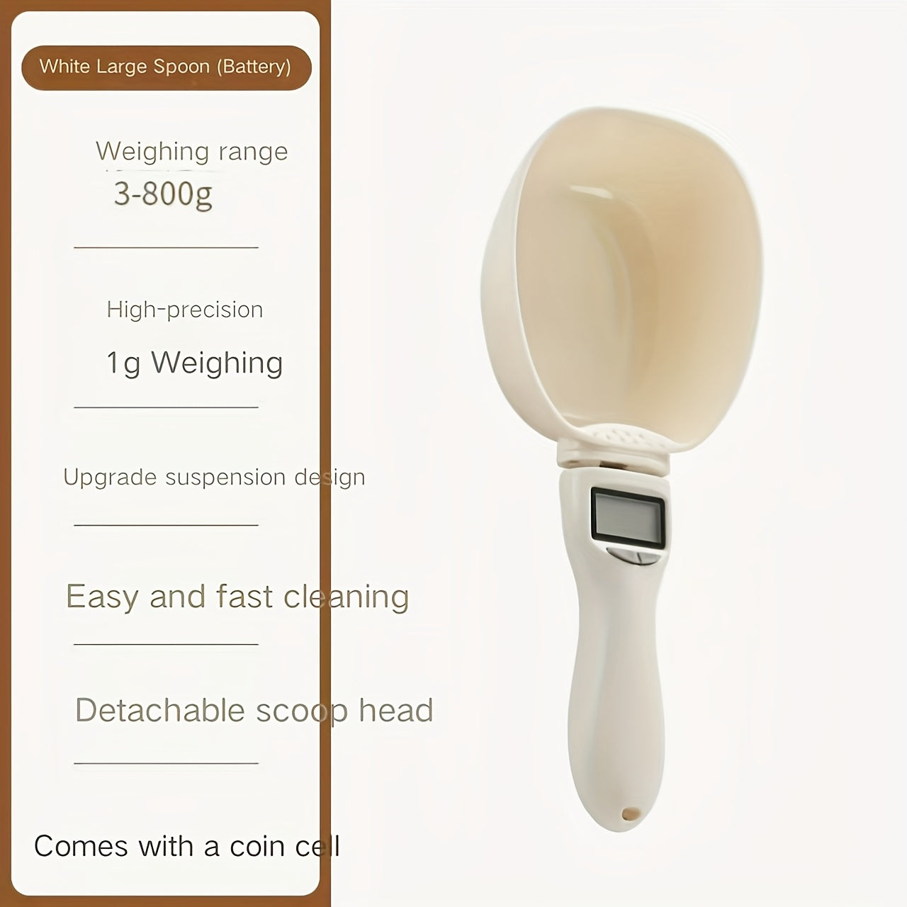 Весы для корма для домашних животных с мерным ложкой, пластик, на батарейках, для кошек и собак