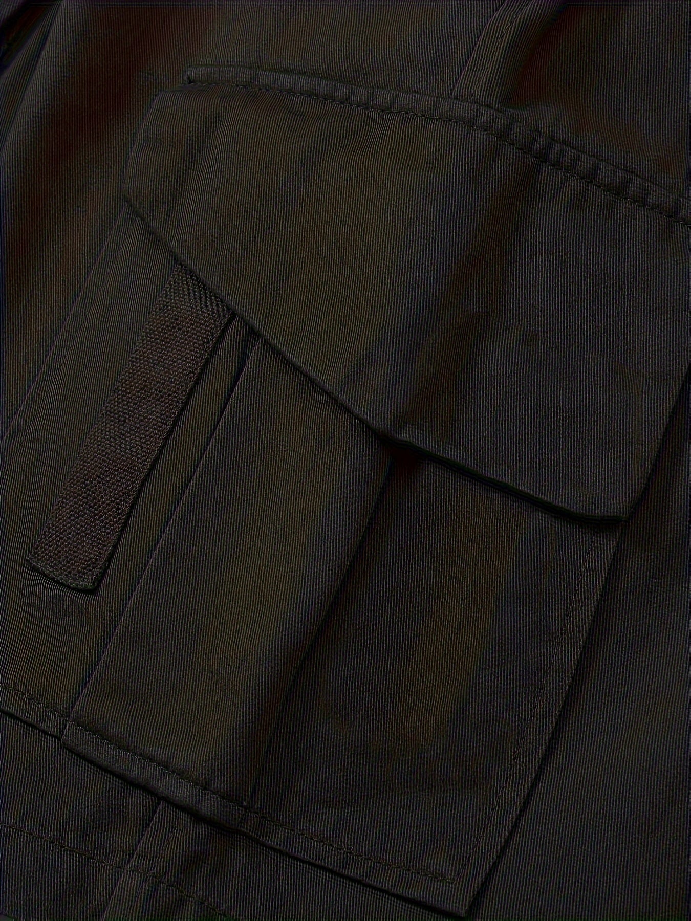 Erkaklar uchun plussiz o'lchamdagi bir rangli yuk shortlari, tortish ipi va cho'ntaklar bilan, tasodifiy uslubda