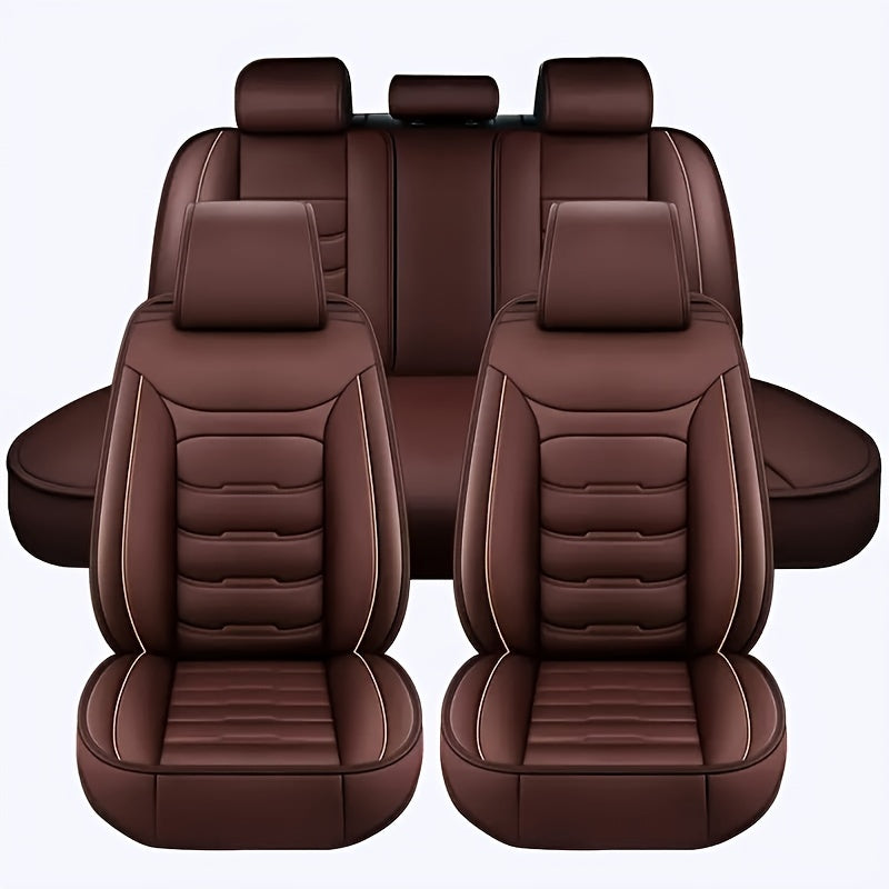 5-Seat Faux Leather Car Seat Covers for SUVs and Sedans Scratch and Wear Resistant All-Season