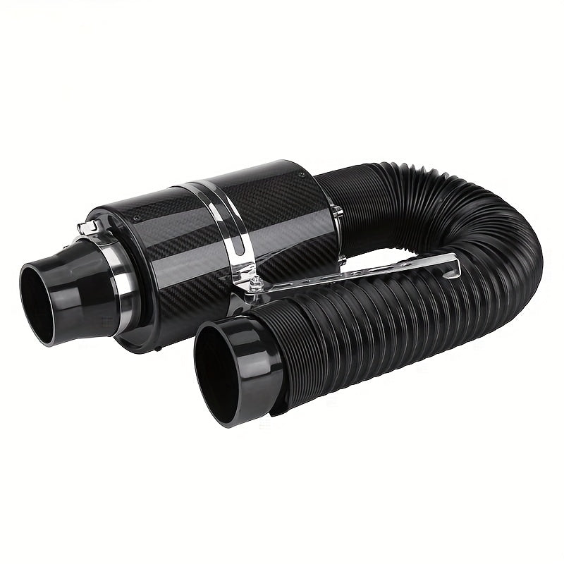 Universal Carbon Fiber Racing Air Filter Box Kit 76mm Cold Feed Intake System