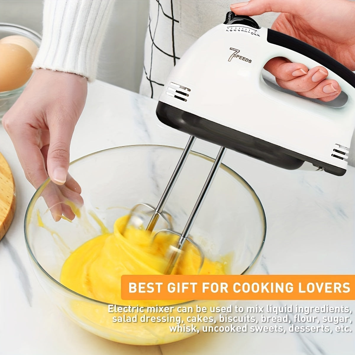 Electric Handheld Egg Beater Mini Mixer for Baking, 220V, European Standard