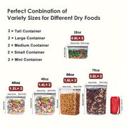 Set of 10 Airtight BPA-Free Plastic Pet Food Storage Containers with Labels and Marker