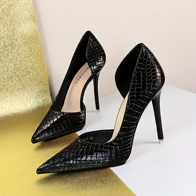 Слимминг узкие каблуки для женщин, туфли с острым носом для вечерних мероприятий и стильные слепоны для ночных клубов.