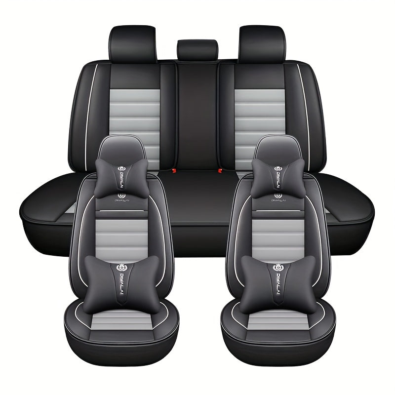 Universal Car Seat Cover All-Season Wear-Resistant PU Leather Full Coverage Seat Protector