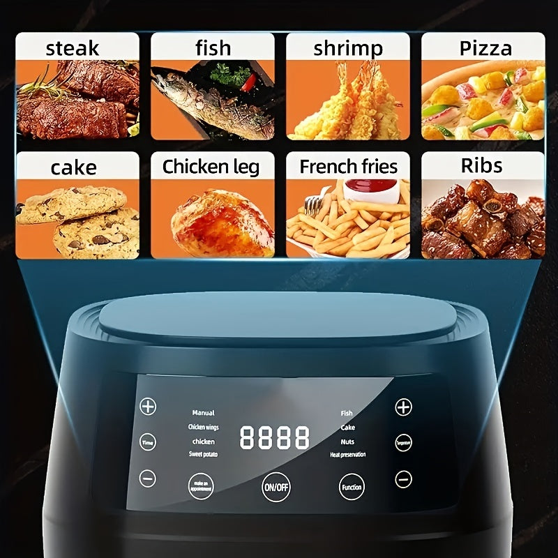 6L нержавеющая сталь воздушная фритюрница с 6 предустановленными режимами приготовления, безопасна для посудомоечной машины, 220-240В