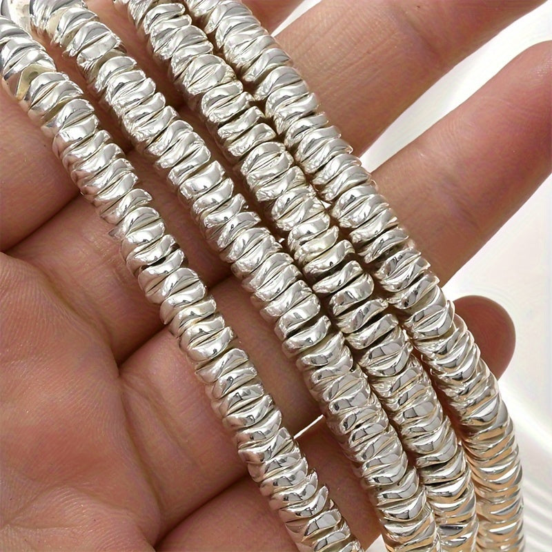 Hematite Spacer Beads for Jewelry Making 6x1mm Wavy Cutaway Beads for Bracelets and Necklaces
