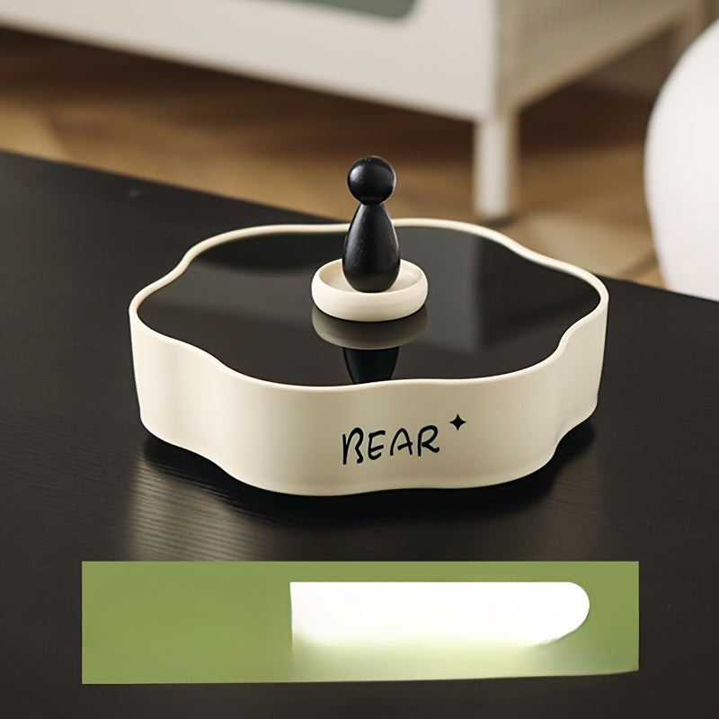 Yuqori sifatli aylanuvchi snack tashkilotchisi bo'linmalar bilan - quruq mevalar, shirinliklar va yong'oq uchun ko'p qavatli plastik idish - uy va yashash xonasi saqlashida oziq-ovqat bilan aloqa uchun xavfsiz.